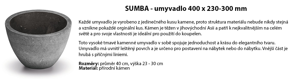 SUMBA - umyvadlo 400 x 230-300 mm